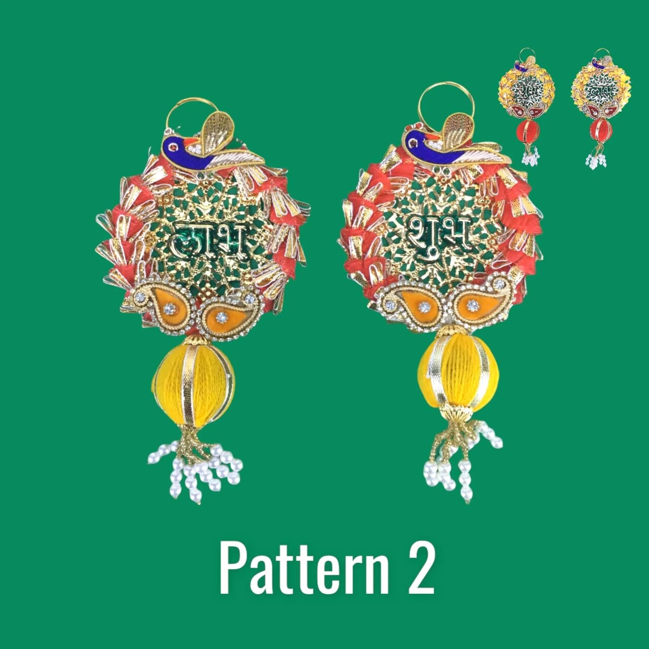 Shubh Labh Diwali Meenakari Rangoli Hangings, Traditional Indian Hindu Gift & Decor Item for Home Office Floor / Wall Hanging Decoration
